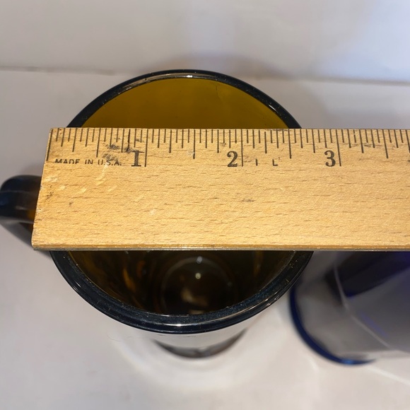 Vintage 10 Panel 16oz Amber Glass Mug 8 1/4" Tall - Picture 6 of 6